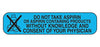 Health Care Logistics Indeed Pre-Printed Label Auxiliary Label Do Not Take Aspirin Or Aspirin Containing Products Without Knowledge And Consent Of Your Physician Blue 3/8 X 1-5/8 Inch - 2070