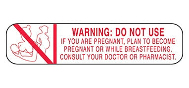 Health Care Logistics Indeed Pre-Printed Label Auxiliary Label Warning: Do Not Use If You Are Pregnant, Plan To Become Pregnant Or While Breastfeeding. Consult Your Doctor Or Pharmacist White 3/8 X 1-5/8 Inch - 2765