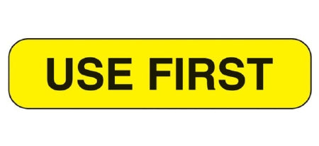 Health Care Logistics Indeed Pre-Printed Label Instructional Label Use First Yellow 3/8 X 1-5/8 Inch - 2306