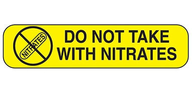 Health Care Logistics Indeed Pre-Printed Label Auxiliary Label Do Not Take With Nitrates Yellow 3/8 X 1-5/8 Inch - 2766
