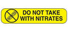 Health Care Logistics Indeed Pre-Printed Label Auxiliary Label Do Not Take With Nitrates Yellow 3/8 X 1-5/8 Inch - 2766