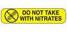 Indeed - Pre-Printed Label Auxiliary Label Yellow Paper Do Not Take With Nitrates Black Safety and Instructional 3/8 X 1-5/8 Inch - 2766