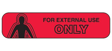 Health Care Logistics Indeed Pre-Printed Label Auxiliary Label For External Use Only Red 3/8 X 1-5/8 Inch - 2018