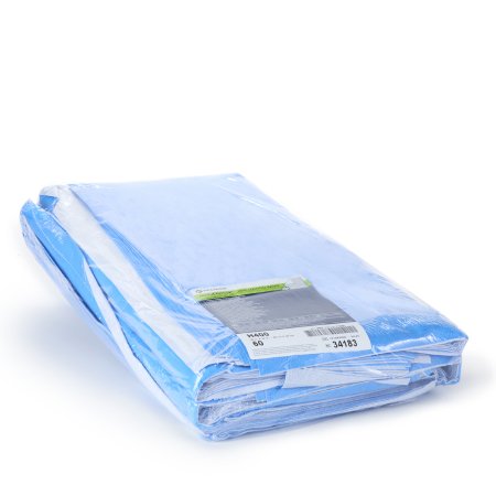 QUICK CHECK* H400 - Sterilization Wrap White / Blue 24 X 24 Inch Dual Layer SMS Polypropylene Steam / EO Gas / Hydrogen Peroxide - 34183