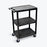 Luxor Utility Cart 18 X 24 X 34 Inch 3 Shelves Black - HE34B
