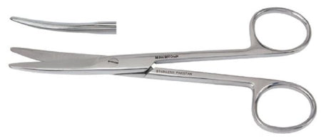 Miltex Vantage Dissecting Scissors Mayo 6-3/4 Inch Length Office Grade Stainless Steel Finger Ring Handle Curved Blade Blunt/Blunt - V95126