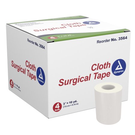 Dynarex - Medical Tape Easy Tear Cloth 3 Inch X 10 Yard White NonSterile - 3564