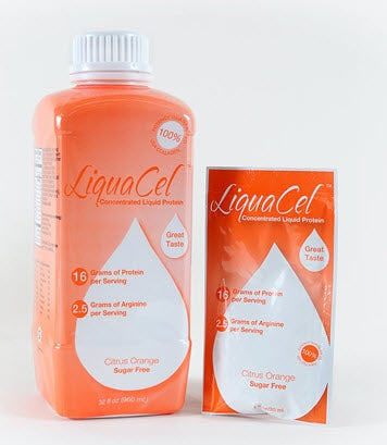 Global Health Products LiquaCel Oral Protein Supplement Orange Flavor 32 oz. Bottle Ready to Use - GH92