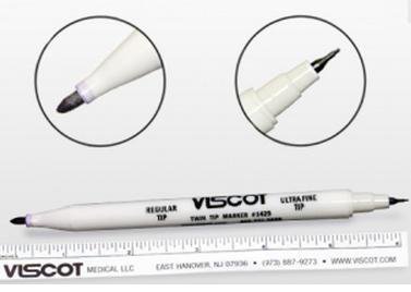 Viscot Industries Twin Tip 1425 Skin Marker Gentian Violet Regular / Ultra Fine Tip Ruler Sterile - 1425SR-100