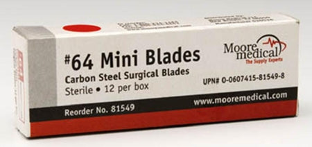 McKesson McKesson Mini Surgical Blade Carbon Steel Size 62 Sterile Disposable Individually Wrapped - C#62