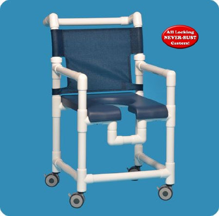 IPU IPU Shower Chair ipu Fixed Arm PVC Frame Mesh Back - SC200-OS-FS
