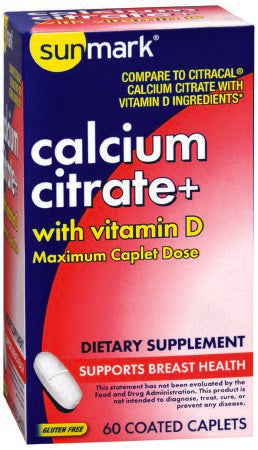 McKesson sunmark Joint Health Supplement Calcium / Vitamin D 630 mg - 500 IU Strength Caplet 60 per Bottle - 1093953244