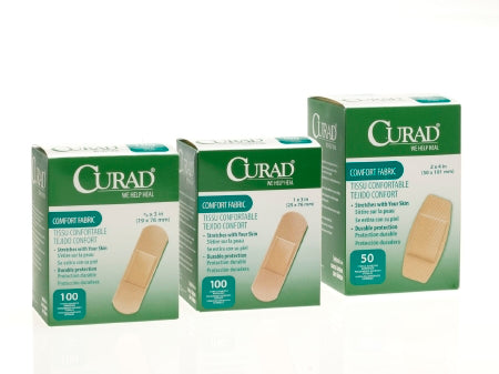 Curad - Adhesive Strip 3/4 X 3 Inch Fabric Rectangle Tan Sterile - Medline - NON25750