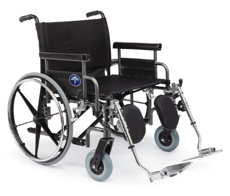 Shuttle Extra Wide - Bariatric Wheelchair Desk Length Arm Elevating Legrest Black Upholstery 26 Inch Seat Width Adult 850 lbs. Weight Capacity - MDS809750