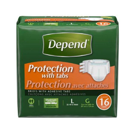 Kimberly Clark Depend Adult Incontinent Brief Tab Closure Large / X-Large Disposable Heavy Absorbency - 35458