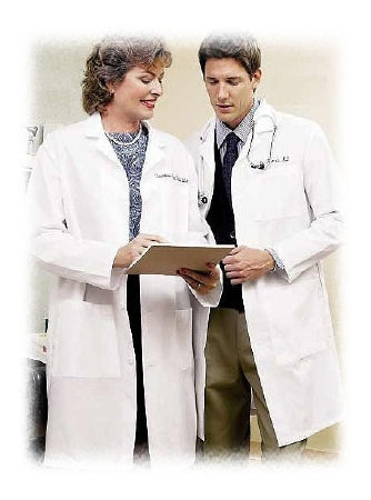 Fashion Seal Uniforms Lab Coat White X-Small Long Sleeves Knee Length - 444 XS