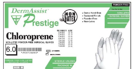 DermAssist Prestige - Surgical Glove Size 7 Sterile Pair Polyisoprene Extended Cuff Length Fully Textured Ivory Not Chemo Approved - 134700