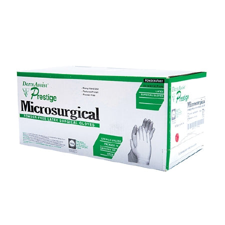Innovative Healthcare Corporation DermAssist Prestige Microsurgical Surgical Glove Size 8 Sterile Latex Standard Cuff Length Bisque Brown Not Chemo Approved - 137800