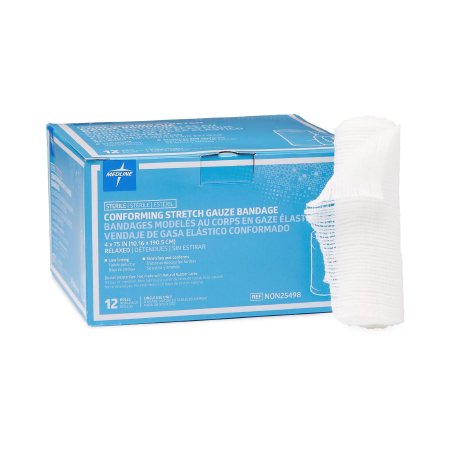 Medline - Conforming Bandage Polyester / Rayon 1-Ply 4 Inch X 4-1/10 Yard Roll Shape Sterile - NON25498