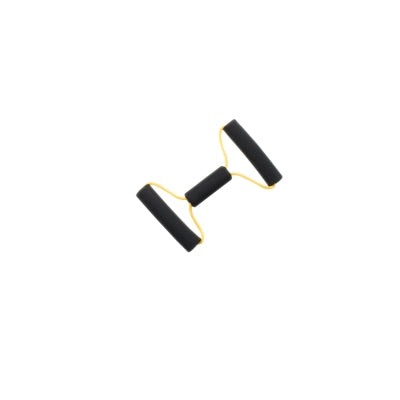 CanDo BowTie - Exercise Resistance Tubing with Handles Yellow 14 Inch Length X-Light Resistance - 10-5571