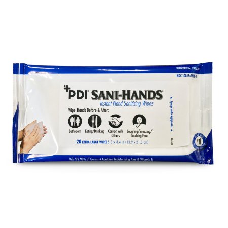 Professional Disposables Sani-Hands Hand Sanitizing Wipe 20 Count Ethyl Alcohol Soft Pack - P71520