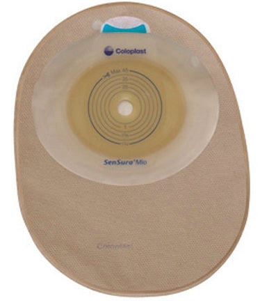 Coloplast SenSura Mio Filtered Ostomy Pouch One-Piece System 7 Inch Length, Midi 5/8 to 1-3/4 Inch Stoma Closed End Flat, Trim to Fit - 10821
