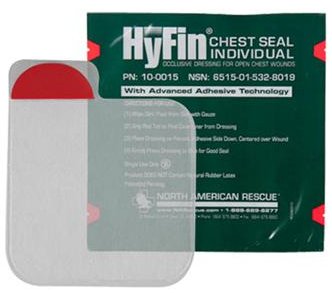 HyFin Individual - Chest Seal 1 X 6 X 6 Inch 1 per Pack Pouch NonSterile - 10-0015