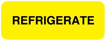 United Ad Label UAL Pre-Printed Label Instructional Label REFRIGERATE Fluorescent Yellow 3/4 X 2 Inch - ULIV224