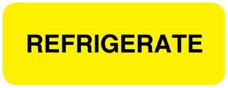 UAL - Pre-Printed Label Advisory Label Yellow Paper REFRIGERATE Temperature Control 3/4 X 2 Inch - ULIV224