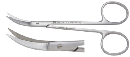 Miltex Padgett Iris Scissors Walker 4-1/2 Inch Length Surgical Grade Stainless Steel NonSterile Finger Ring Handle Side Curved Blade Sharp/Sharp - PM-4635