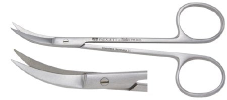 Padgett - Iris Scissors Walker 4-1/2 Inch Length Surgical Grade Stainless Steel NonSterile Finger Ring Handle Side Curved Blade Sharp Tip / Sharp Tip - PM-4635