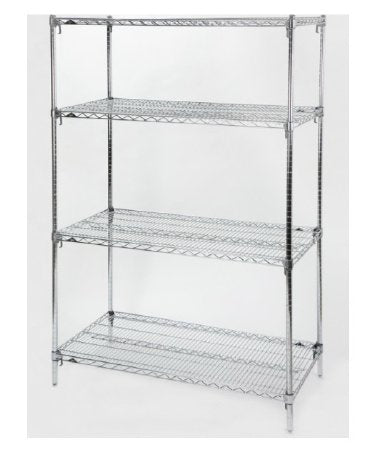 Health Care Logistics Metro Wire Shelving 4 Shelves Adjustable Chrome-Plated - 17209