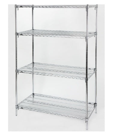 Metro - Wire Shelving 4 Shelves Adjustable 24 X 48 X 74 Inch Shelf Unit, 1-1/4 X 24 X 48 Inch Wire Shelf, 74 Inch Post - 17209
