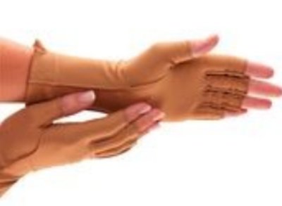 Isotoner Therapeutic - Compression Gloves Open Finger Small Over-the-Wrist Length Right Hand Nylon / Spandex - 55659502