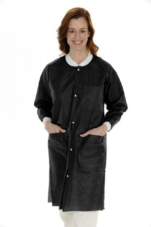 Valumax International Lab Coat Valumax Extra-Safe Black Medium Knee Length Limited Reuse - 3660BKM