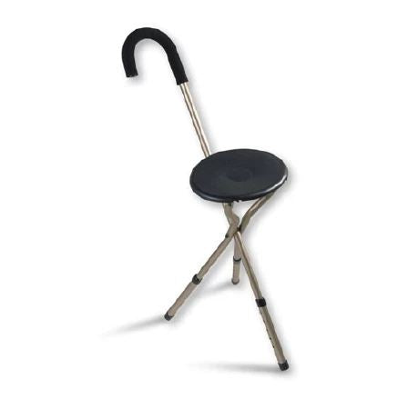 Nova Ortho-Med Seat Cane Nova Aluminum 35 To 39 Inch Height Black / Silver - 3091