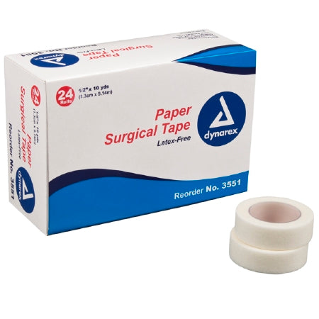 Dynarex Dynarex Medical Tape Paper 1/2 Inch X 10 Yard White NonSterile - 3551
