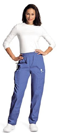 Landau Uniforms - Scrub Pants Cargo Large Ceil Blue Female - 8501BCPLG