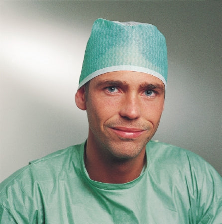 Molnlycke Surgeon Cap One Size Fits Most Green Ties - 621301