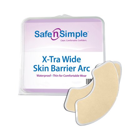 Safe-n'Simple X-Tra Wide - Skin Barrier Arc Moldable, Standard Wear Adhesive without Tape Without Flange Universal System Hydrocolloid 1/2 Curve 2 X 6 Inch - SNS21120