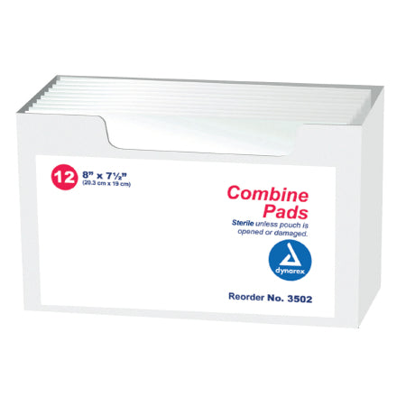 Dynarex Dynarex Abdominal Pad Nonwoven / Fluff 7-1/2 X 8 Inch Rectangle Sterile - 3502