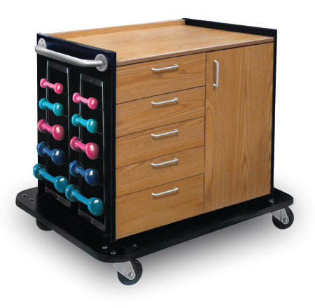 Hausmann Industries - Storage Unit with Exercise Equipment 25 Piece Set with Mobile Unit 1 to 5 lbs. - 5556-100
