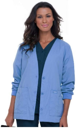 Landau Uniforms Warm-Up Jacket Ceil Blue Small Long Sleeves Hip Length - 7535BCPS