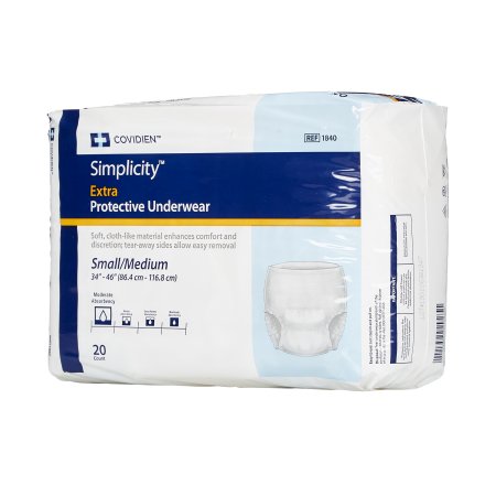 Cardinal Simplicity Adult Absorbent Underwear Pull On Small / Medium Disposable Moderate Absorbency - 1840-