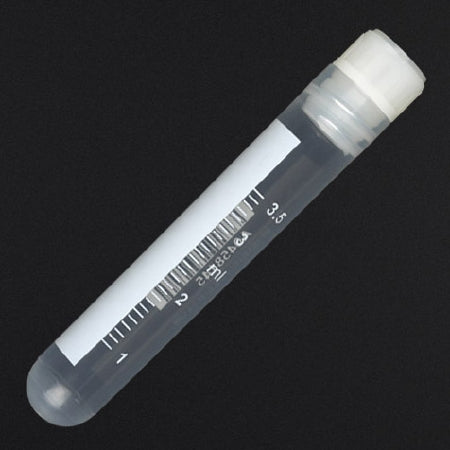 Globe Scientific CryoClear Cryogenic Tube Round Bottom Plain 12.5 X 76.4 mm 4 mL Without Color Coding Screw Cap Polypropylene Tube - 3004