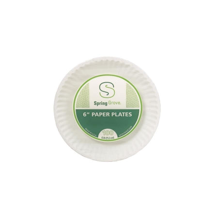 Saalfeld Redistribution Spring Grove Plate White Disposable Paper 6 Inch Diameter - 421278
