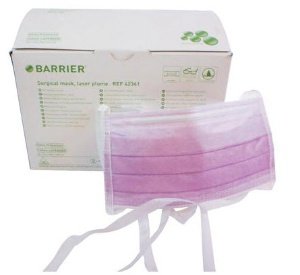 Barrier Extra Protection - Surgical Mask Anti-fog Pleated Tie Closure One Size Fits Most Lavender NonSterile Not Rated Adult - 42361