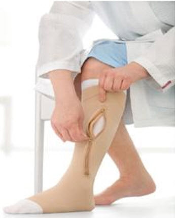 BSN Medical JOBST UlcerCARE Zippered Compression Stocking and Liner 2X-Large Beige Open Toe - 114489