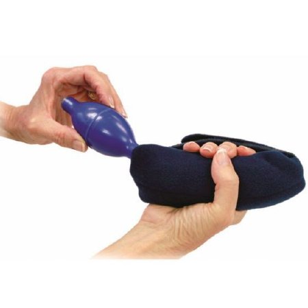 ComfySplints Hand Air Roll - Hand Contracture Orthosis with Finger Separators Inflatable Terry Cloth Left or Right Hand Navy Blue One Size Fits Most - 56305111