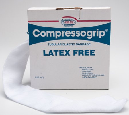 Compressogrip - Elastic Tubular Support Bandage 3 Inch X 11 Yard 20 to 25 mmHg Pull On White Size D NonSterile - 4046